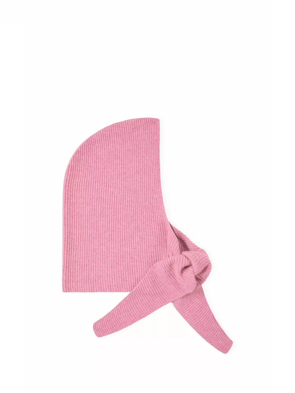 Ribbed Pure Cashmere Hood -  Rose