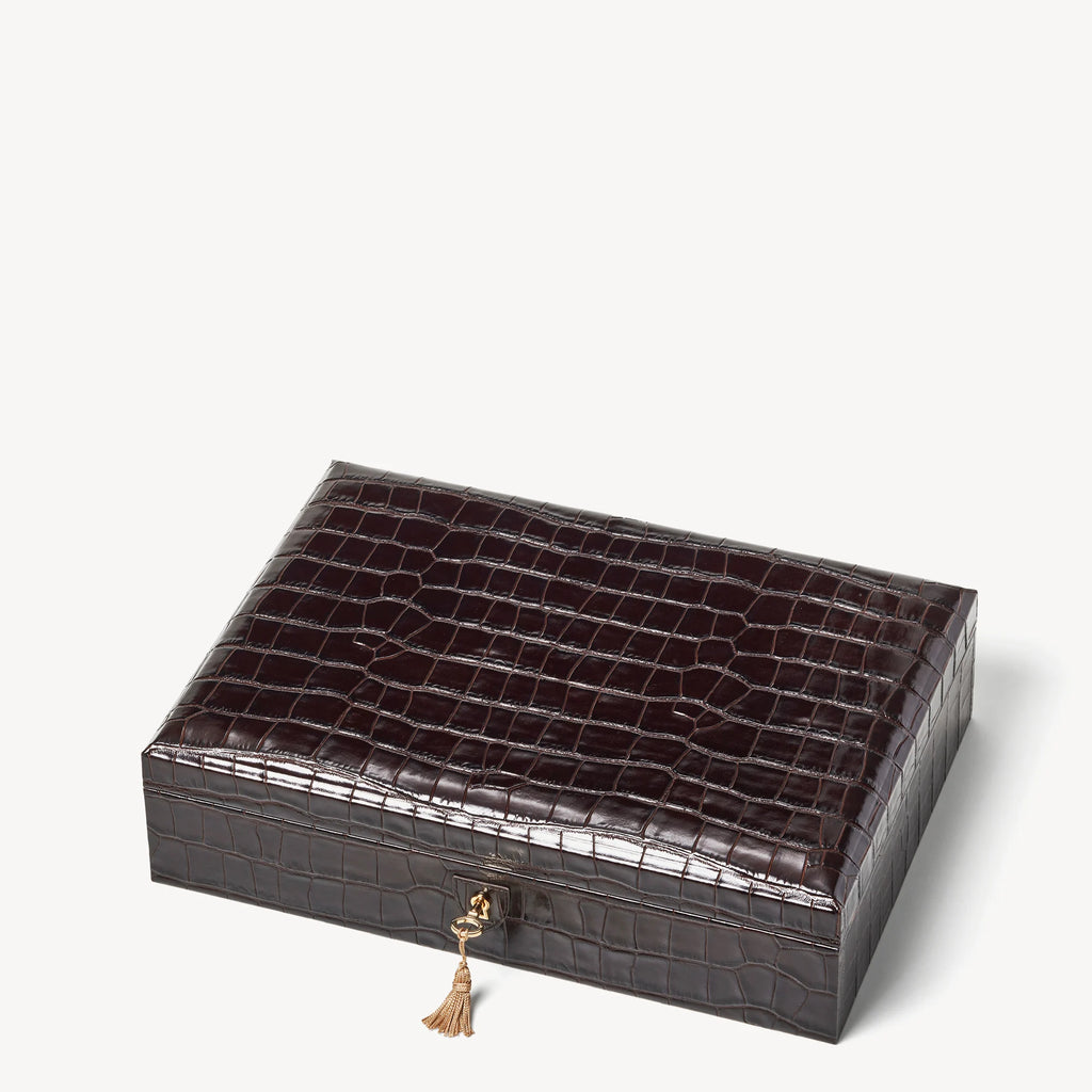 Glasses Case - Deep Shine Amazon Brown Croc